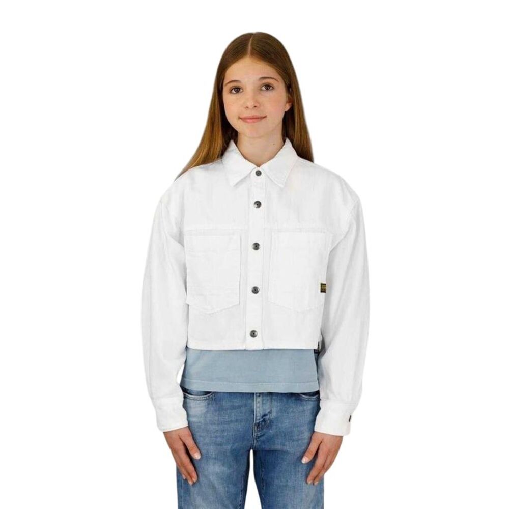 G-Star Girls Denim Cropped Jacket / White